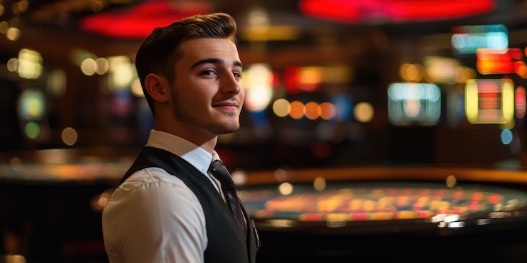 Live Koprok table with three dice and dealer at pamanslot login casino